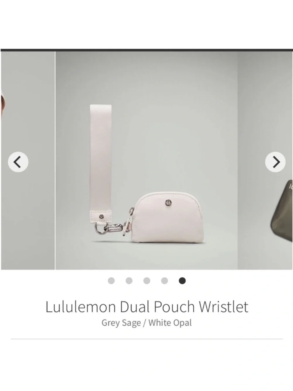 Lululemon Dual Pouch Wristlet Grey Sage/White Opal O/S W9EWOS
